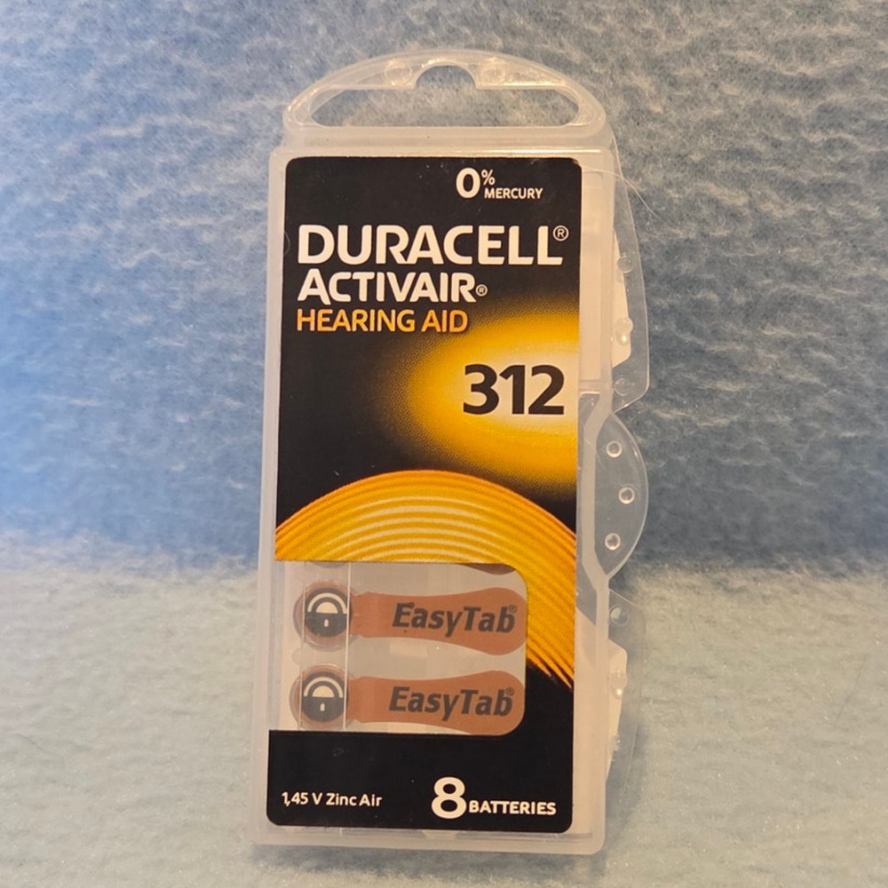 Duracell Activair 312 Hearing Aid Batteries 8 Pack Brown Tab Exp 2027 NEW